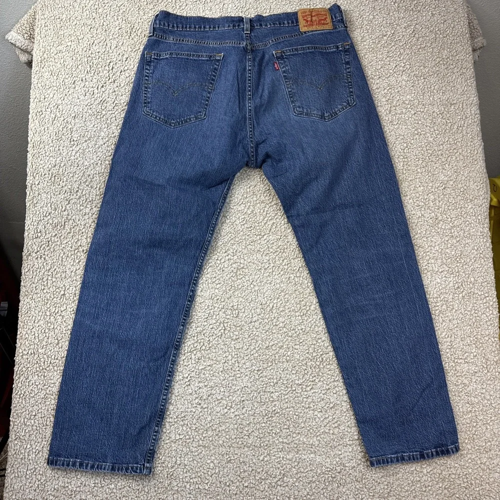 Levi's 505 Jeans Mens 36x29 Blue Regular Fit Straight Leg Medium Wash Stretch